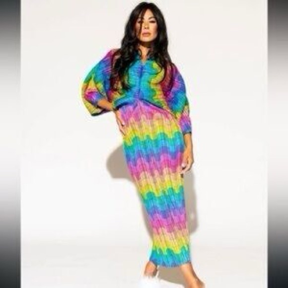 Dressed in La La Colorful Rainbow Maxi Dress - Picture 2 of 5